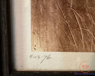 Early 1976 Signed LARRY GREENWALT Farm Landscape Watercolor