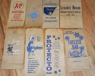Variety of Vintage Paper Bags from Stores of the Past!