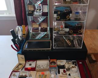 Variety of Costume Jewlery including rings and Interesting Goodies in the Case!