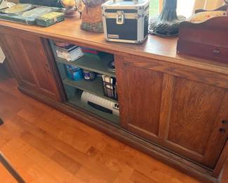 Solid oak cabinet with tons of storage 