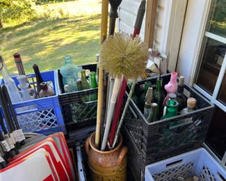 Lots of vintage and antique bottles 