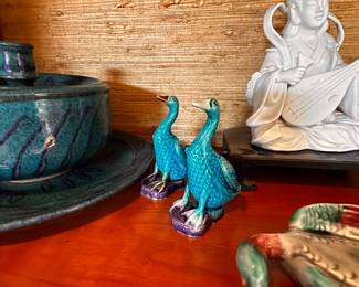 I LOVE these two aqua/teal geese! 