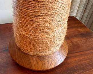 A terrific MCM Hemp Twine & Maple Wood Table Lamp!