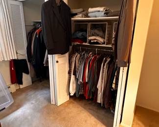 This closet is stuffed with mens clothes! MANT high end name! Brooks Brothers, Nautica, Polo, London Fog and more! All in excellent condition! (Beautiful ties too!)