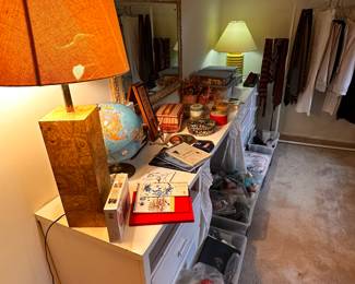 This entire bull in dresser is covered with all sorts of great items! 