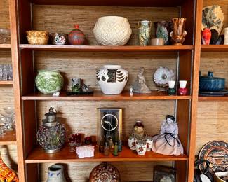The wall of treasure continues! Pottery, art and more!  