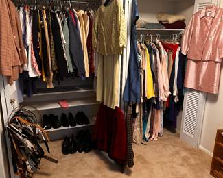 There are beautiful woman's clothes! Vintage to contemporary! Purses, shoes and accessories too! 