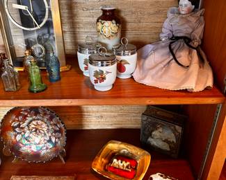 The wall of treasure continues! Pottery, art and more!  