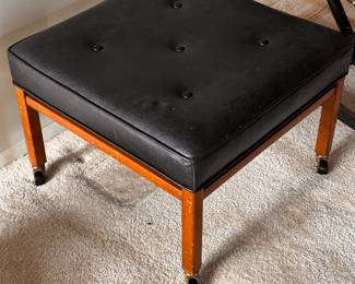 A great MCM Leather Topped rolling square ottoman. 