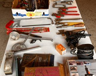 Some nice tools. All clean and in working order. Generally when you see a box in the garage filled it items, it usually has a tag that says a dollar or two for each piece. 