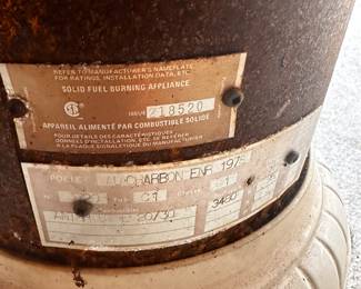 This is a REAL Estate Sale find: A Beautiful 1978 Godin Le Grande Stove, Model 3720, Victorian style, manufactured in France by the Godin Company. Has never been painted or altered.  Can burn coal or wood. Complete! 