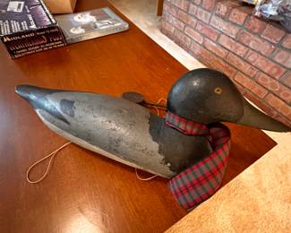 A beautiful vintage hard carved, hand painted duck decoy! Unsigned! 