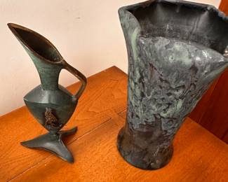 A nice assortment of copper green tchotchkes!