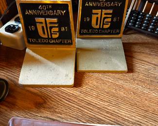 Solid brass bookends! 