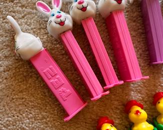 A large assortment of Vintage PEZ Dispensers! Here are 13 that are Easter Themed!