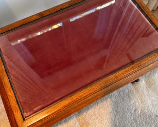 A sweet little side table with glass top! 