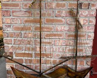 Got the keys today! Here is our initial walkthrough! A fantastic large MCM copper twin ship wall sculpture!