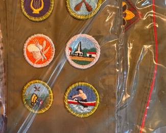 An entire collection of Vintage Boy Scouts of America Items! Hats, Sashes, Patches, Cutlery, Badges, Belt Buckles etc... SUPERB Hat and Sash with Patches! 