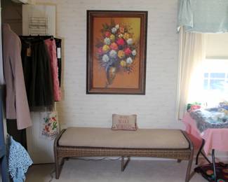 Wicker Fireside Bench