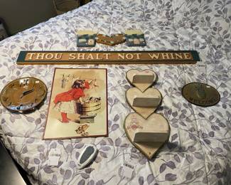 Thou Shalt Not Whine Plaque, Hand Painted Wooden Shelf