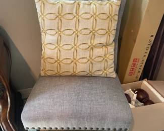 Dusky Upholstered Side Chair (B), Decorative throw pillows