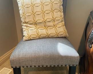 Dusky Upholstered Side Chair (A), Decorative throw pillows