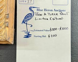 Lot #37: Starting bid for this large, beautifully framed statement piece is only $200