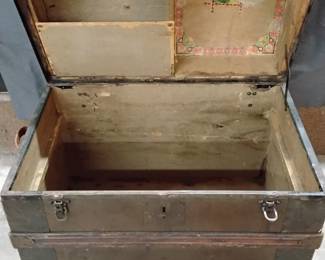 LOT #19: Antique Braced First Class Stage Coach Trunk