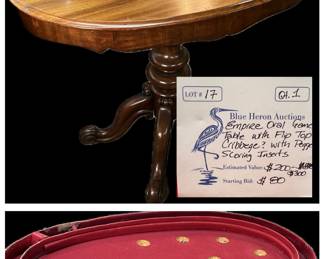 Empire Oval Flip-Top Game Table 