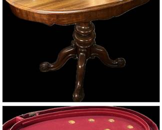 Lot # 17: Empire Oval Flip-Top Game Table 