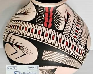 LOT #7: Original Hand Turned Pottery  Vessel -signed,  from Village of Mata Ortiz