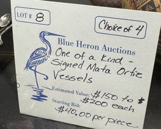 Descriptors, Estimated value, and Starting Bids Posted on Every Lot.