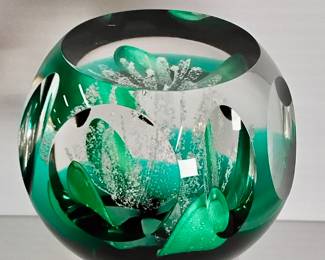 One of Four in a “Choice” Lot of Vintage Glass Paperweights by Caithness of Scotland