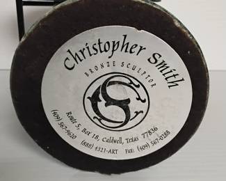 Lot #20: Signed small bronze bust by Christopher Smith