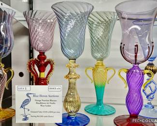 LOT #1:  Murano Glass Stemware, Choice of 6