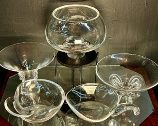 Lot # 33:  CHOICE of 5 Signed Vintage  Steuben Crystal Bowls