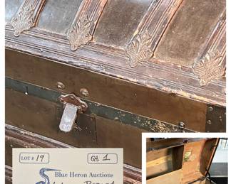 LOT #19: Antique Braced First Class Stage Coach Trunk