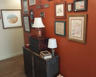 needle points, hall cabinet