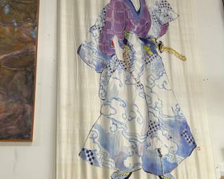 Silk signed Samurai rabbit 7 feet tall