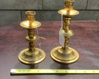 Set of 2 Vintage Brass Candle Holders