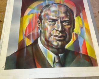 Prokotiev Orginal Art 20x20in by Joann Daily 1983 With Album Cover