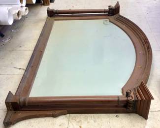 Beveled Glass Mahogany Wood Mirror 50in x 33in
