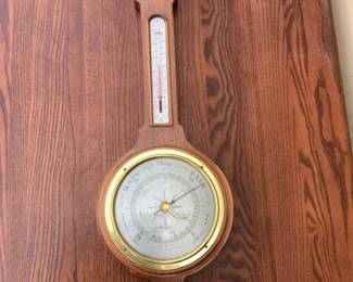 Vintage Airguide Mahogany Thermometer Clock