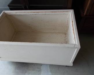 Wooden box on casters