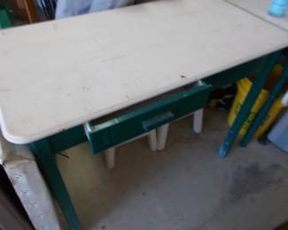 Very vintage wood table with drawer