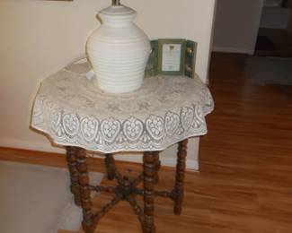 6 leg antique parlor table