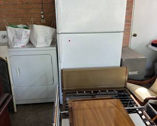 Frig and hospital bed