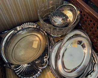 Assortment and of ss plated dishes 