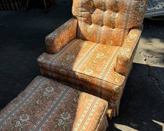 Side chair with ottoman 