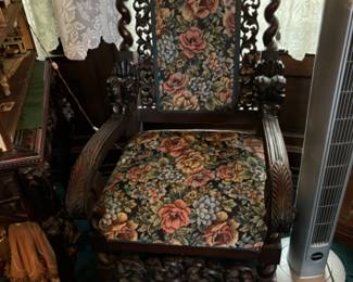 A pair of throne chairs